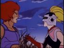 Lion-O meets no-nonsense space cop, Mandora.
